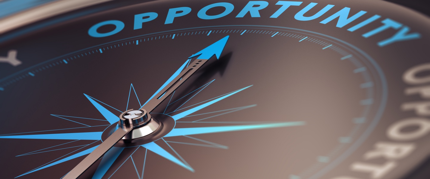 Compass Needle Pointing Towards Opportunity