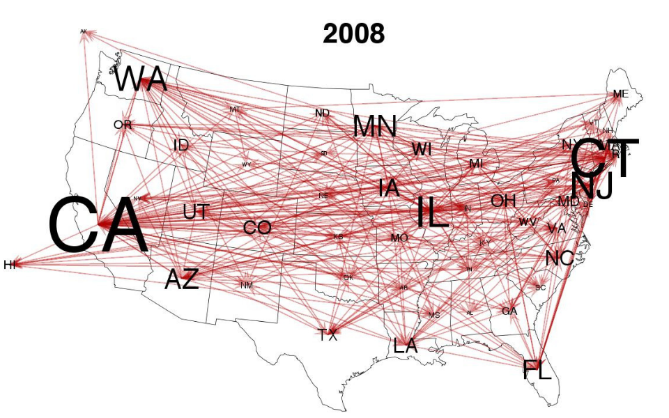 map showing representation of how different policies