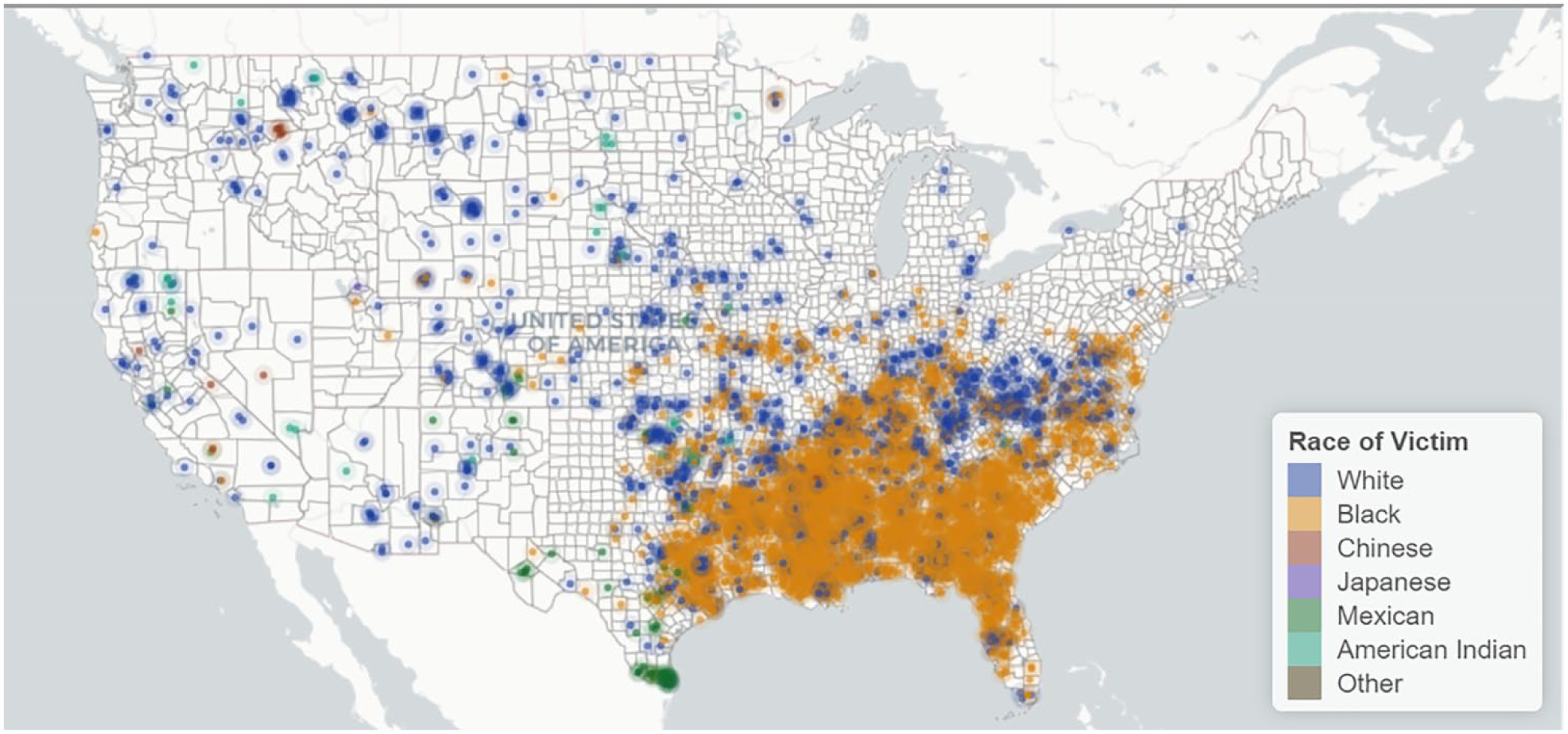 Newswise: Interactive map reveals that lynching extended far beyond the deep South