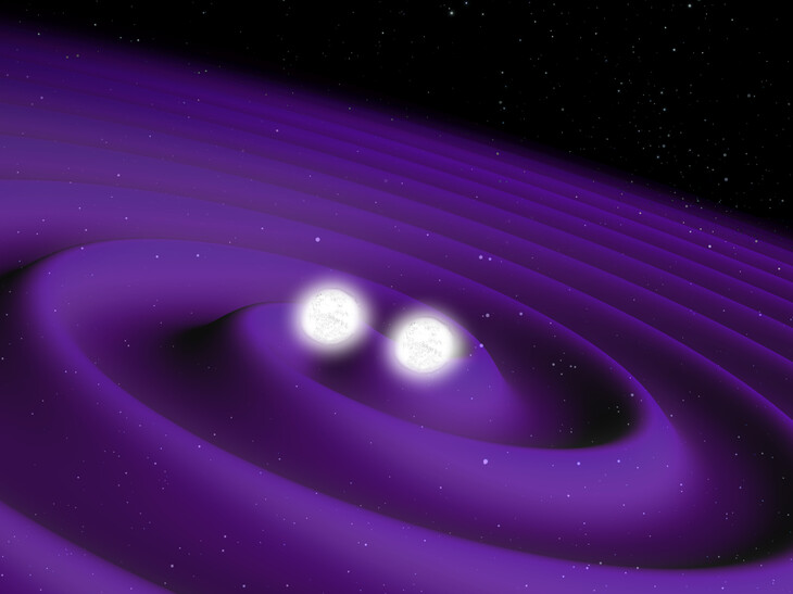 visualization of colliding neutron stars in space